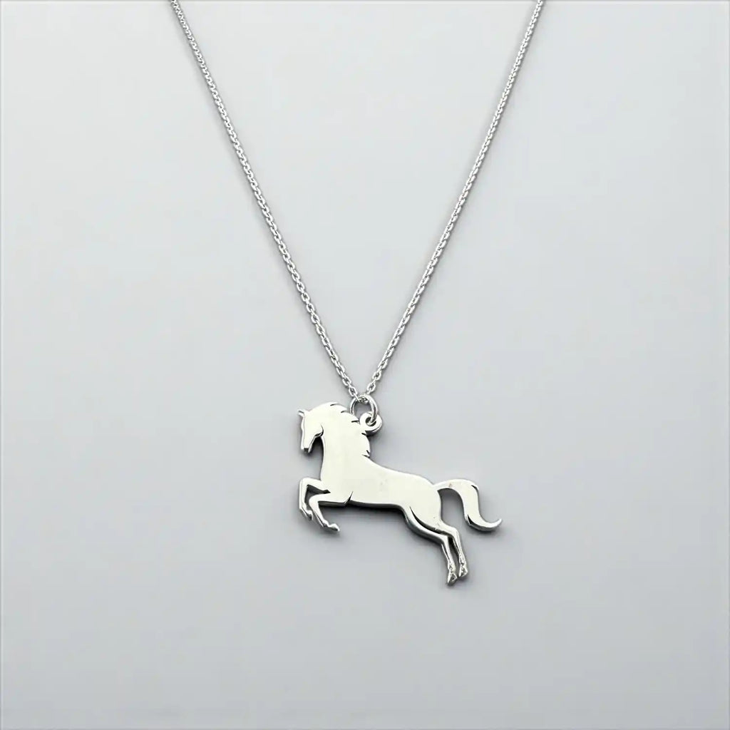 925 Ayar Gümüş At Figürlü Unisex Kolye
