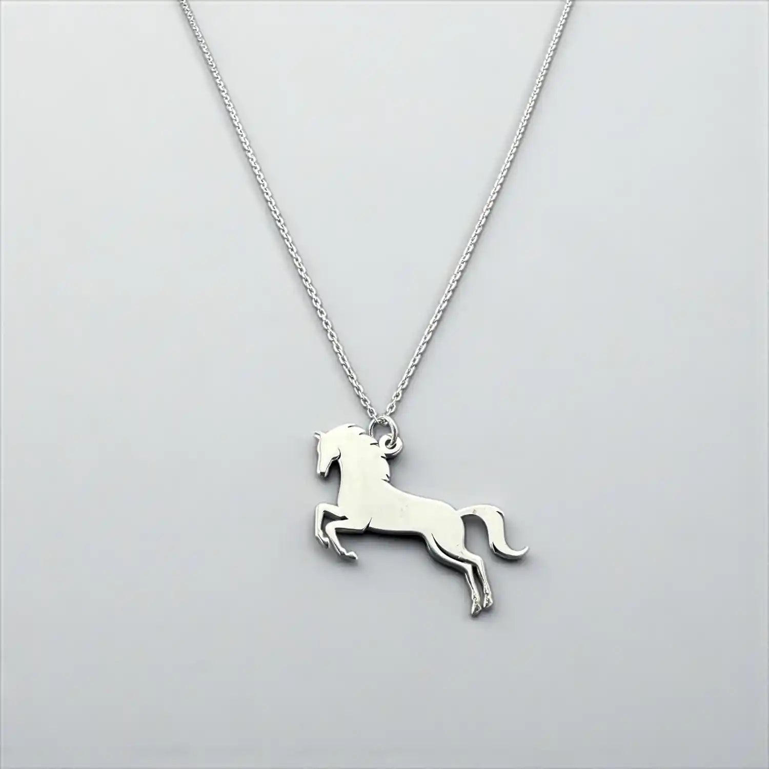 925 Ayar Gümüş At Figürlü Unisex Kolye