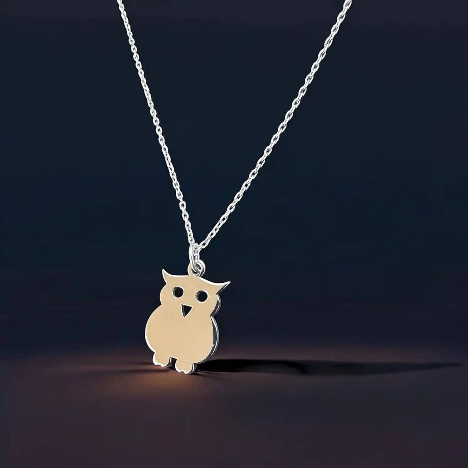 baykuşlu gümüş hediye kolye 