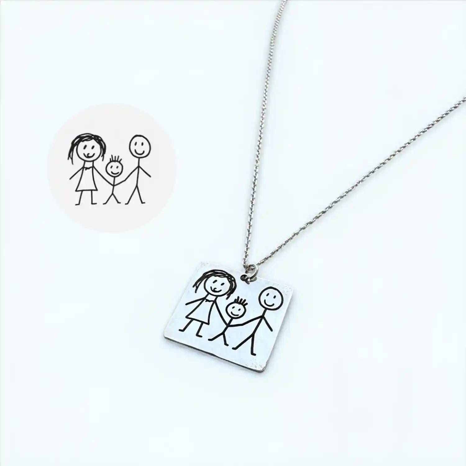 Kişiye Özel Çizim Kolye – 925 Ayar Gümüş