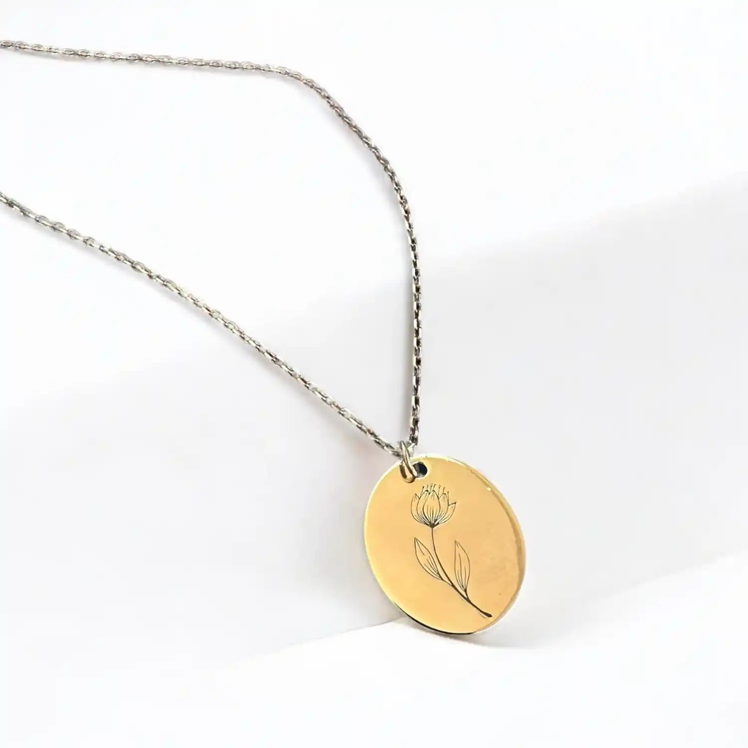 çiçek gümüş kolye