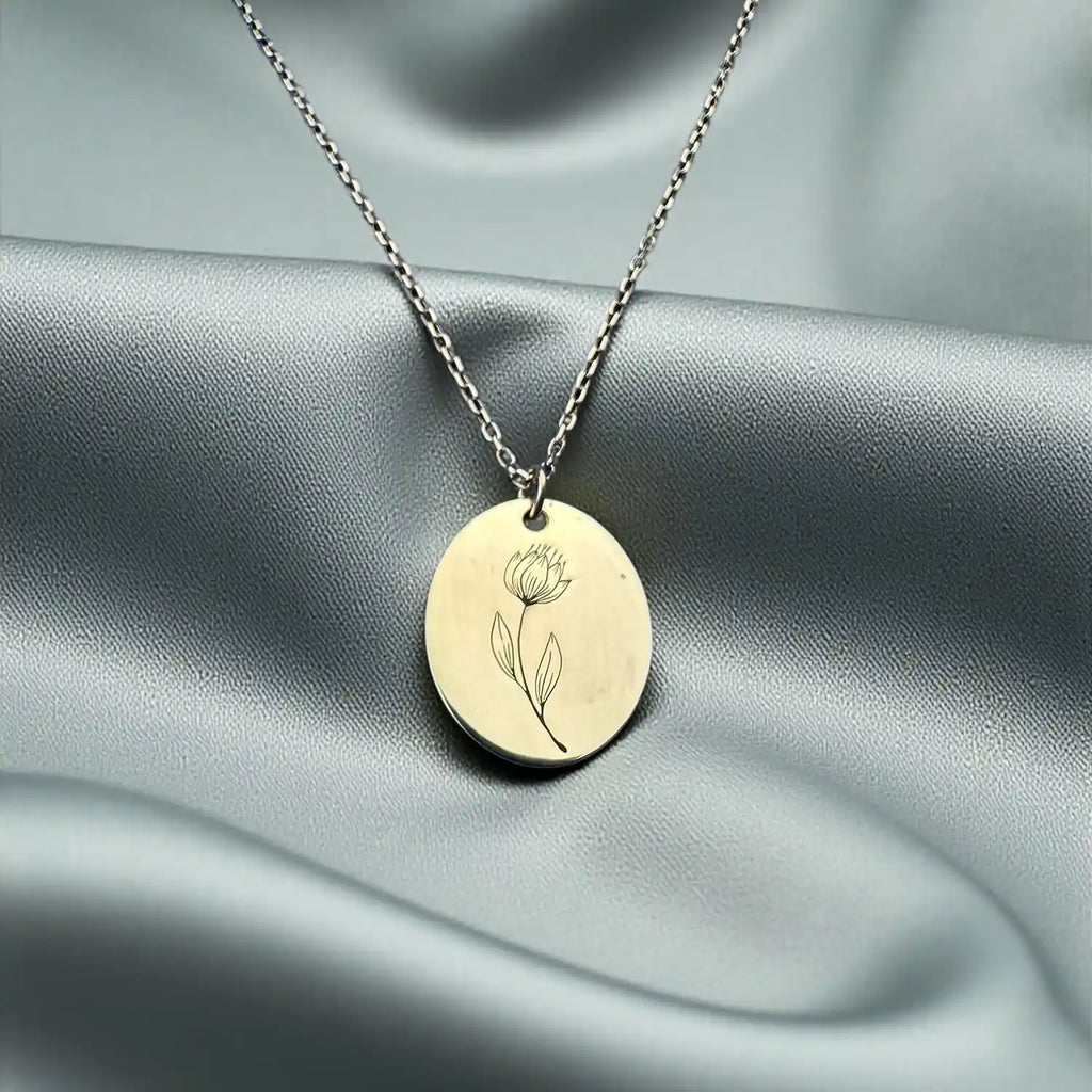 altın kaplama gümüş çiçek kolye