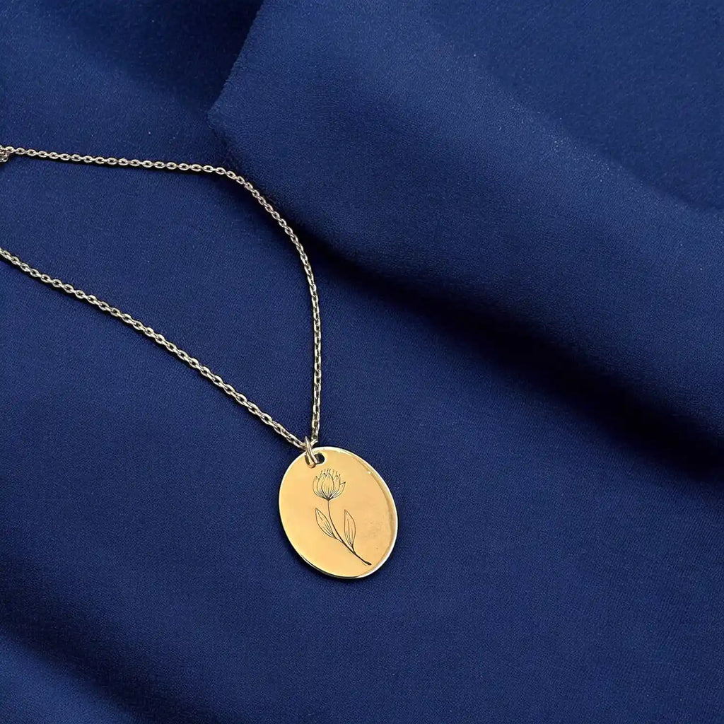 çiçekli gümüş kolye 