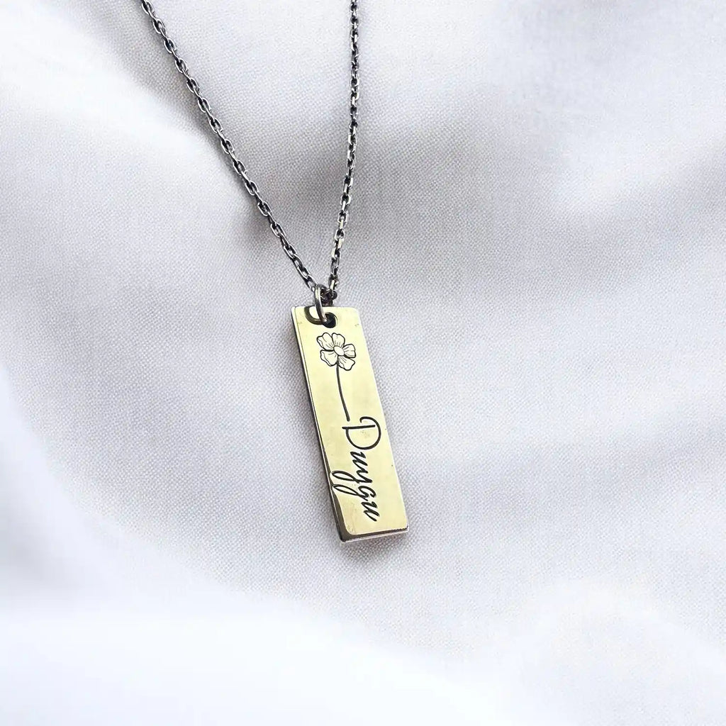 isimli gümüş kolye