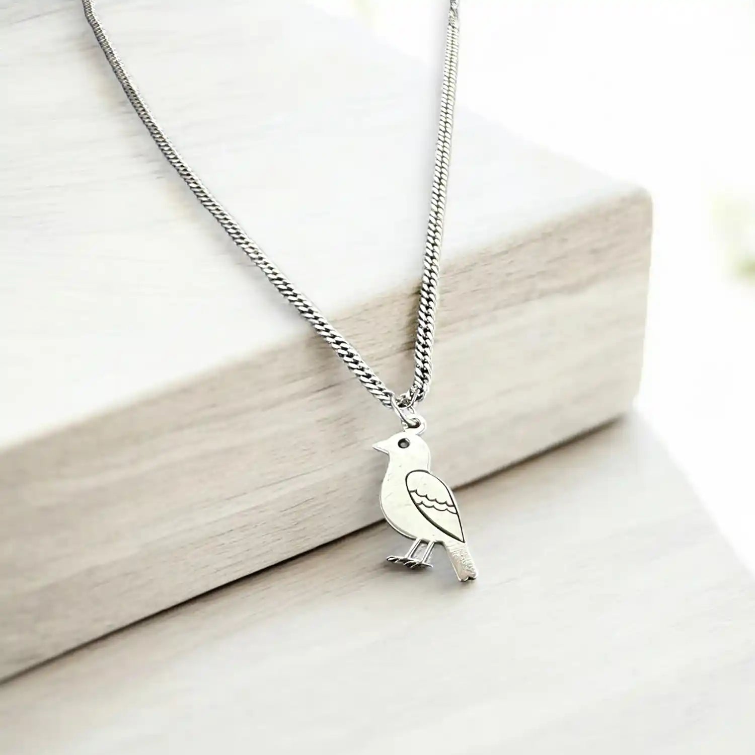 kuş gümüş kolye