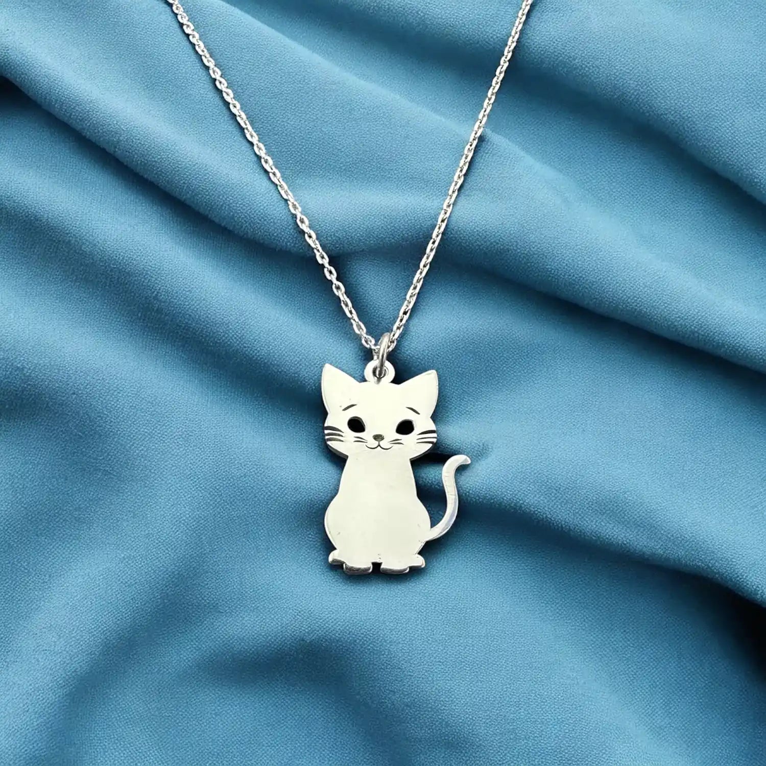 925 ayar gümüş kedi kolye 