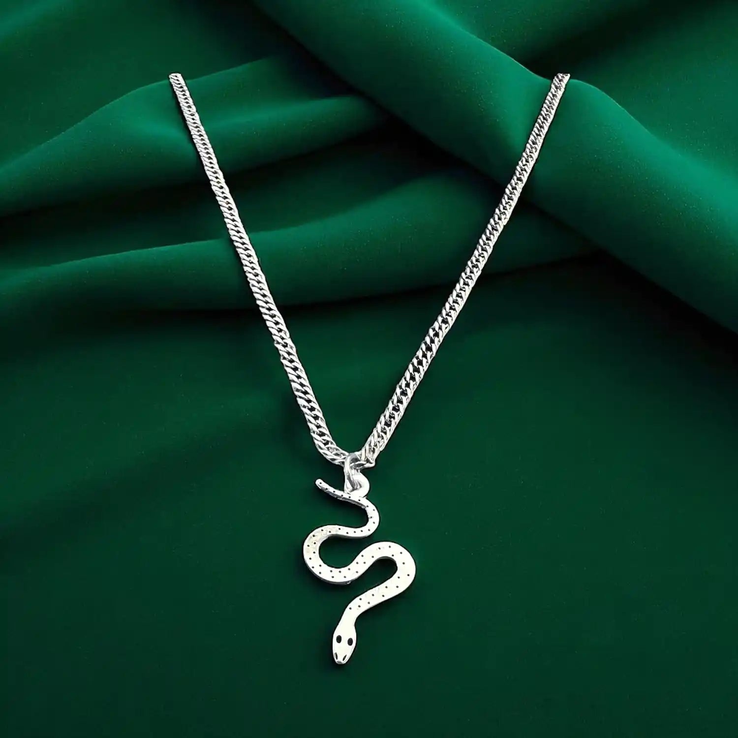 gümüş yılan kolye 